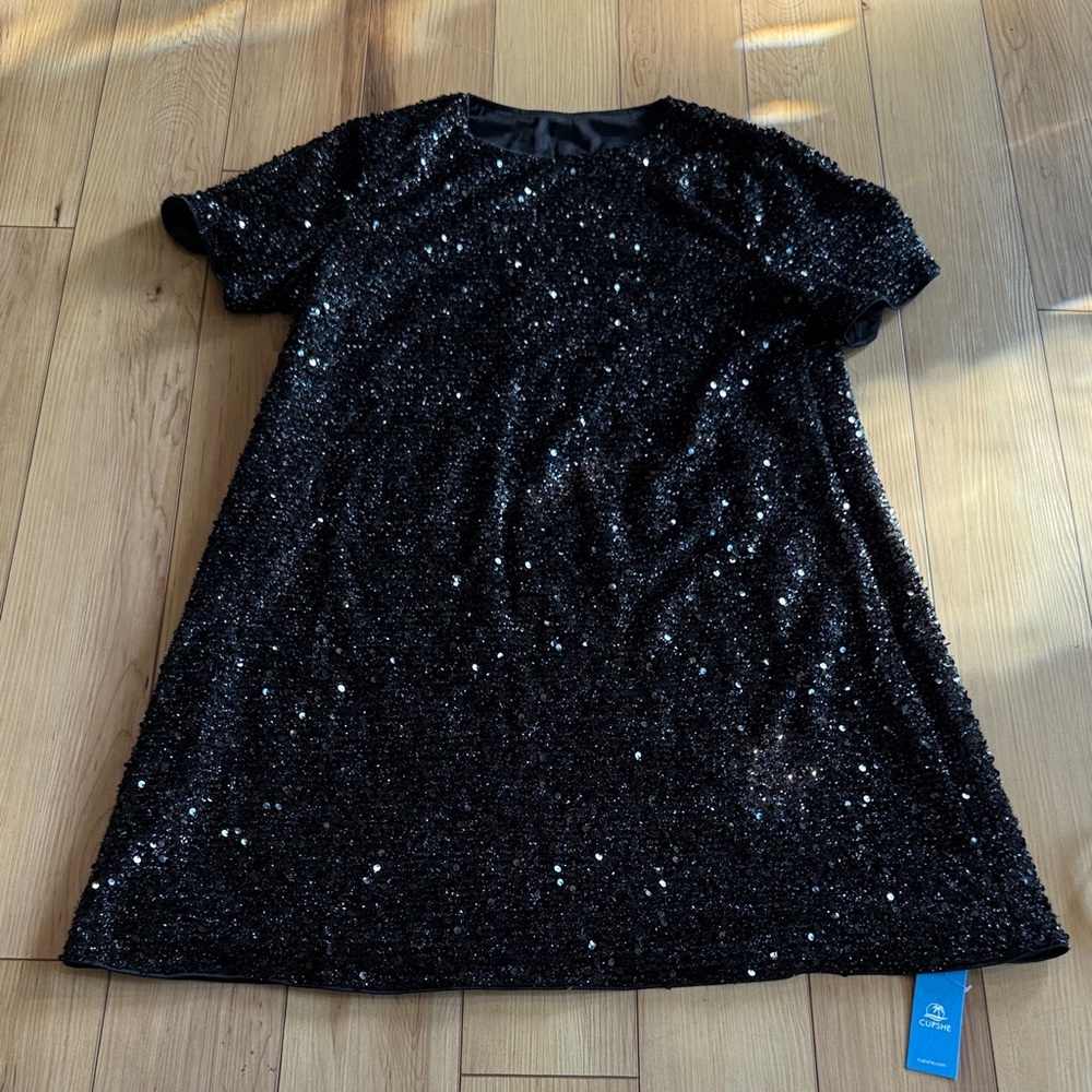 Cupshe Sparkling Sequin Short Sleeve Top